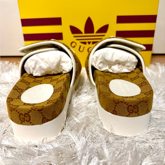 Gucci x Adidas Mesa GG Monogram Slide Sandals - Picture 5 of 9